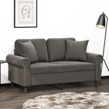 vidaXL Perne decorative, 2 buc., gri &icirc;nchis, 40x40 cm, catifea