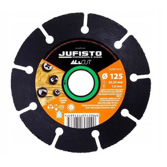 Disc diamantat segmentat, lemn, taiere uscata, 125 mm/1.0 mm, Jufisto GartenVIP DiyLine