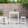 Set bar gradina Gossi, 3 piese, lemn masiv pin, alb, masa 82.5x82.5x110 cm, scaune 40x36x75 cm, max 110kg/loc
