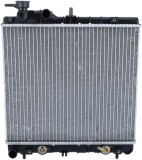 Radiator Hyundai Atos Prime 99-, Atos 97-02, motor: 1.0, 396x355x23, Aluminiu/ Plastic etansat mecanic, 2531002150; 2531002151