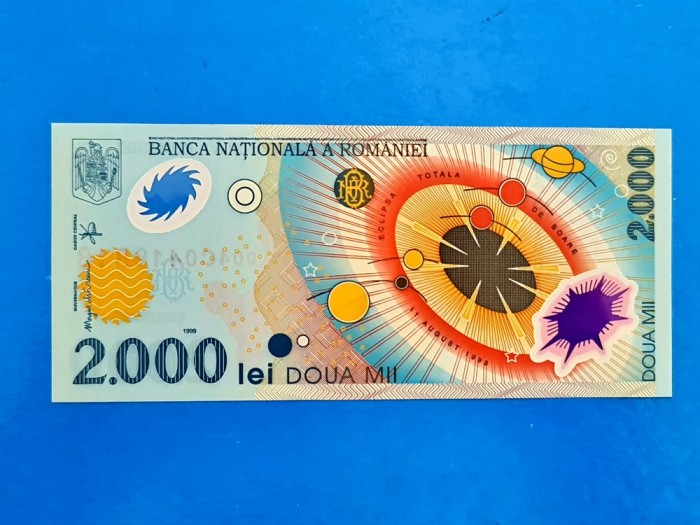 Bancnota 2000lei "Eclipsa" din 1999 UNC preț/buc