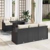 VidaXL Set de canapele pentru grădină 6 pcs Negru 100 x 55 x 73 cm 3357110