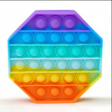 Jucarie Pop It, multicolor, antistres, din silicon, octagon