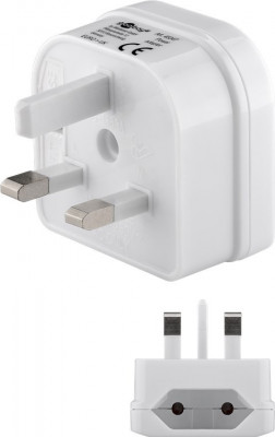 Adaptor UK ANGLIA - EURO 2 pini mama alb Goobay foto