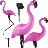 Set lampi solare exterioare flamingo, 3 bucati, lumina alba-rece, IP44, 600mAh, ABS, mov, Gardlov