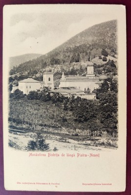 Monastirea (Manastirea) Bistrita de langa Piatra Neamt - aprox. 1900 - printata, necirculata - Din colectiunea Stauceanu si Onofrei foto