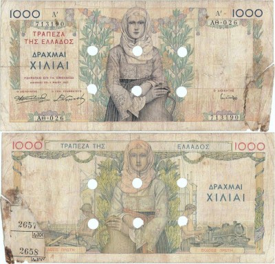1941, 1.000 drachmai (P-115a.2) - Grecia! foto