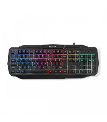 Tastatura Gaming cu fir USB 2.0 US International negru Nedis foto
