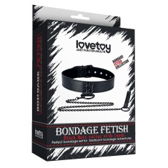 Zgarda cu lesa piele ecologica, negru, unisex#