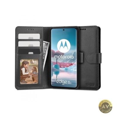 Husa pentru Motorola Edge 40 Neo Tech-Protect Wallet Neagra foto