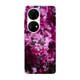 Husa compatibila cu Huawei P50 model Magenta flower, Silicon, TPU, Viceversa