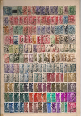 Spania.Lot peste 1.150 buc. timbre stampilate multiple KL.18 foto