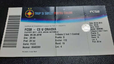 Bilet FCSB - CS U Craiova foto