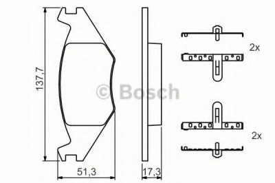 Set placute frana,frana disc SEAT IBIZA II (6K1) (1993 - 1999) BOSCH 0 986 468 890 foto