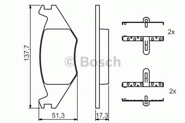 Set placute frana,frana disc SEAT IBIZA II (6K1) (1993 - 1999) BOSCH 0 986 468 890