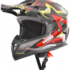 Casca Moto Atv Off-Road Integrala Hecht Stars Design, Material ABS, Multicolor Marime XL 61CM 55915XL