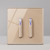 Intrerupator modern, design clape pian, 220V, 10A, 2 clapete pian, UE standard, Intrerupatoar de perete, auriu