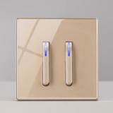 Intrerupator modern, design clape pian, 220V, 10A, 2 clapete pian, UE standard, Intrerupatoar de perete, auriu