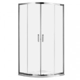Cumpara ieftin Cabină de duș curbată Caprera cu 2 uși glisante, fără cădiță de duș, cu strat de acoperire Easy Clean