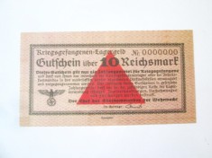 Germania nazista 10 Reichsmark 1939-1945 UNC bani de lagar,bancnota reproducere/copie