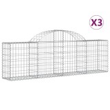 Cumpara ieftin Cosuri gabion arcuite 3 buc, 200x30x60/80 cm, fier galvanizat