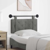 vidaXL Tăblie de pat suspendată Cu lumină LED Gri &icirc;nchis Catifea 3424057