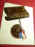 Felicitare realizata manual cu ornamente metalice ,dim.= 11,5x17cm