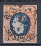 ROMANIA 1869 LP 28 REGELE CAROL I CU FAVORITI 25 BANI STAMPILAT GALATI