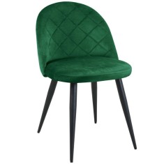 Scaun bucatarie/living, Akord, Brandy, catifea, otel, verde, 50x54x77 cm