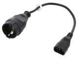 Cablu Alimentare 3x1mm2 0.3m Priză CEE 7/3 la IEC C14