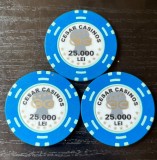 Set 3 Jetoane "Cesar Casinos" București &ndash; 25.000 Lei (anii '90)