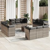 Gossi set canapele de gradina cu perne, 13piese gri deschis poliratan