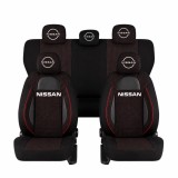 Set Huse Scaune Universale Racing, Negru Personalizate cu Nissan Nou