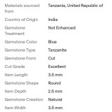 Tanzanit lot 9 ct 3mm