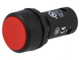 Comutator 22mm cu Acționare prin Apăsare și Contact NC Roșu