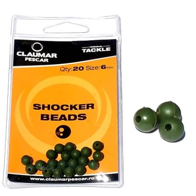 Bilute Cauciuc Claumar Shocker Beads Kaki 6mm 20Buc foto
