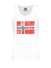 Maiou barbati, cu imprimeu cu logo, Regular fit, Alb, L