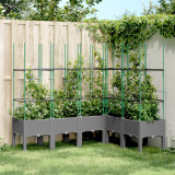 Jardiniera de gradina cu spalier gri deschis 160x120x142,5cm PP GartenMobel Dekor, vidaXL
