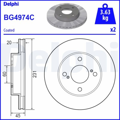 DELPHI BG4974C Disc frana foto