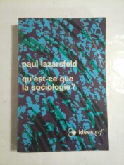 QU&#039;EST-CE QUE LA SOCIOLOGIE ? - PAUL LAZARSFELD