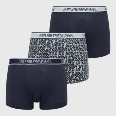 Emporio Armani Underwear boxeri 3-pack barbati, culoarea albastru marin