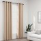 vidaXL Draperii opace aspect in, cu ocheți, 2 buc., bej, 140 x 225 cm 321209