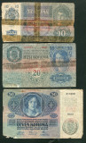 q217 UNGARIA ROMANIA SET 10, 20, 50 KORONA CU TIMBRU SPECIAL UZATE