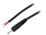 Cablu Alimentare 1x1mm2 Negru 0,5m cu Mufă Dreaptă DC 2,35/0,7