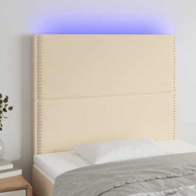 Gossi tablie de pat cu led, crem, 90x5x118/128 cm, textil foto