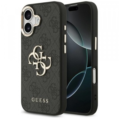 Husa pentru Apple iPhone 17, Guess, Big 4G Logo Classic, Neagra Aurie foto
