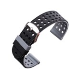 Cumpara ieftin Curea silicon cu doua fete compatibila Fossil Gen 5 Smartwatch, 22mm, Negru/Gri, Very Dream