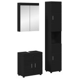 Cumpara ieftin Set de mobilier pentru baie TULUM 3 buc. Negru 60 x 34 x 63 cm