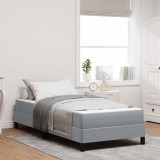 Cumpara ieftin Pat cu arcuri cu saltea Gri deschis 90 x 200 cm țesătură