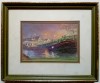 Noaptea pe pod - semnat Paul Schleusner, Peisaje, Pastel, Altul